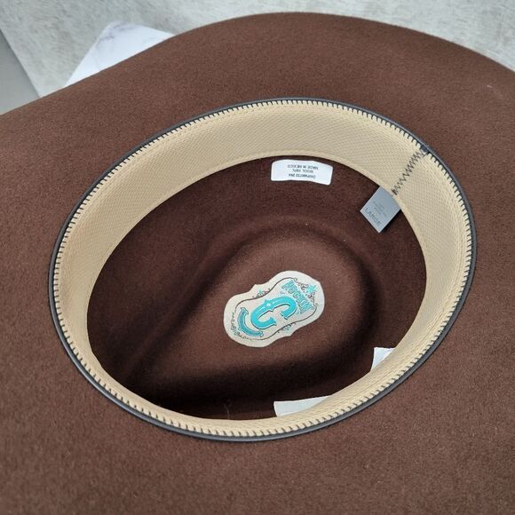 ROCKIN C by Cavenders 100 Australian Wool Brown Felt Western Hat Women\'s Large main image 9